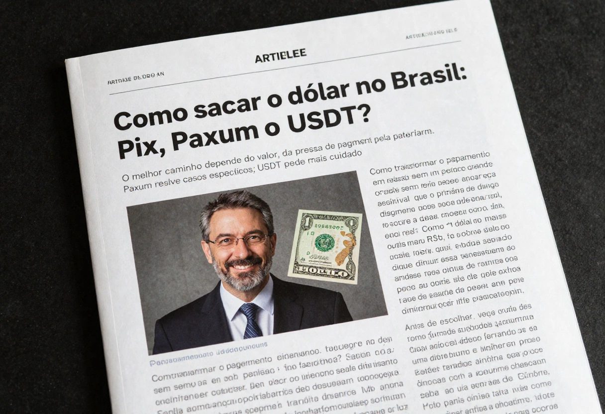Como sacar o dólar no Brasil: Pix, Paxum ou USDT?