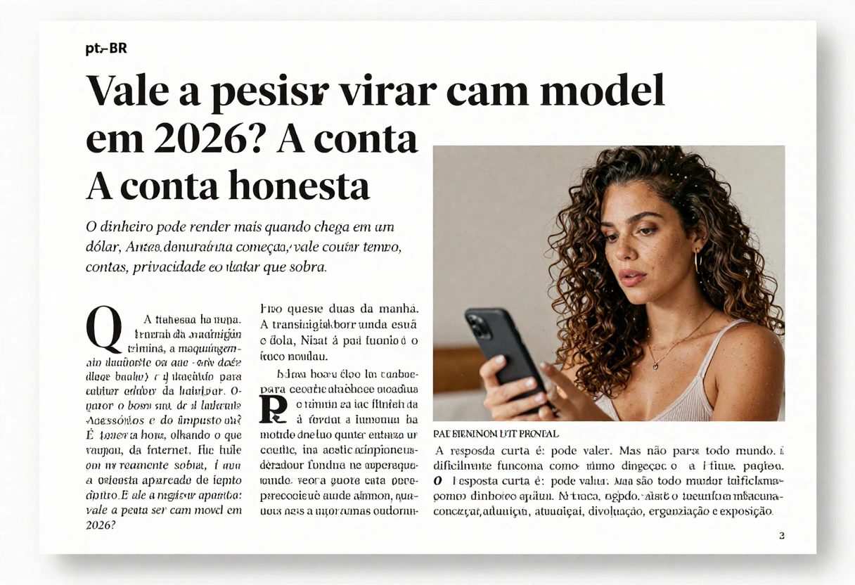 Vale a pena virar cam model em 2026? A conta honesta